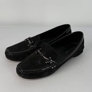 🕊️ Donald J. Pliner Filo Black Loafers with Silver bit Accents